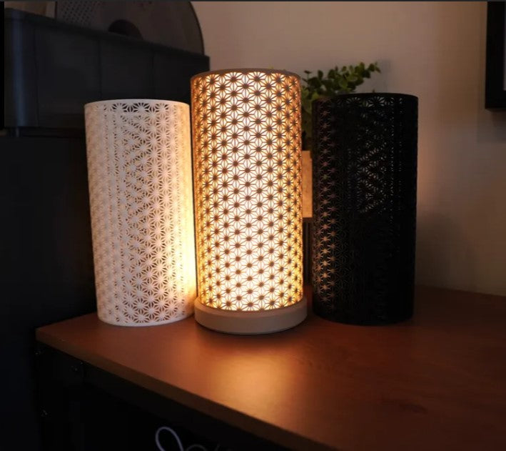 Kumiko-Inspired Geometric Table Lamp - Large