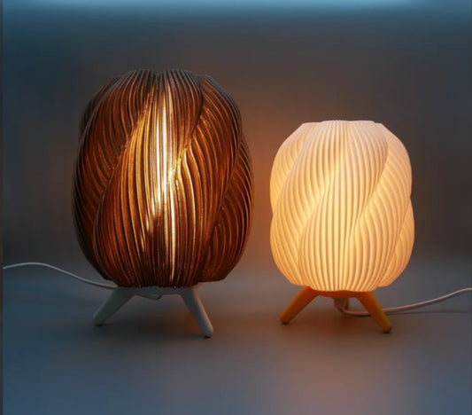 Striped Swirl Lamp - Large