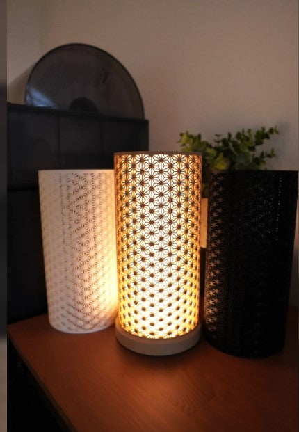 Kumiko-Inspired Geometric Table Lamp - Small